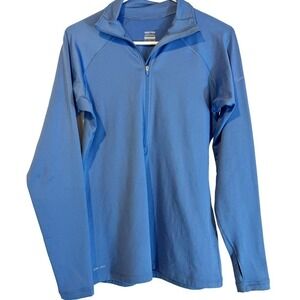 Nike Dri-Fit Pro 3/4 Zip Long Sleeve Blue Pullover Shirt